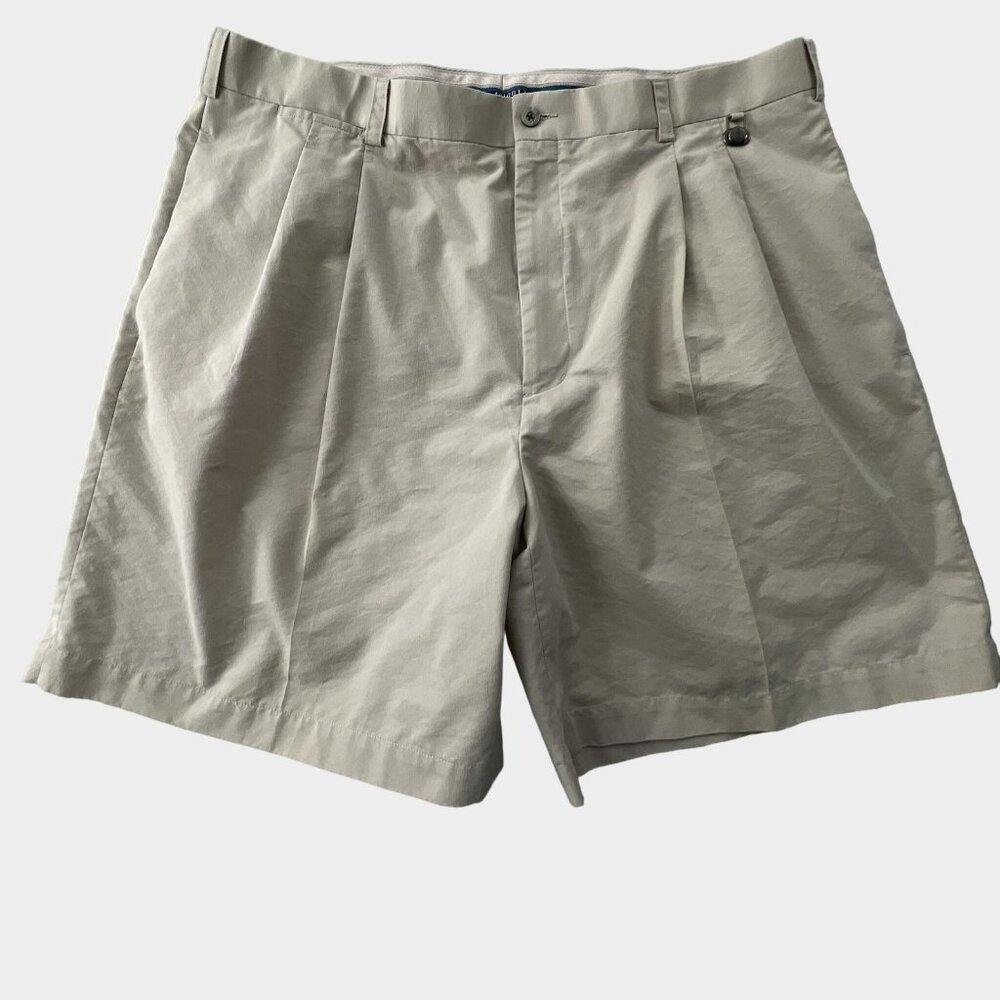 Jantzen Ultimate Golf Shorts Mens 42 Tan Pleated Casual Lightweight Preppy